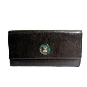 Kate Spade Keira Newbury Lane Pebble Leather Wallet Turn Lock Clutch Bag Brown
